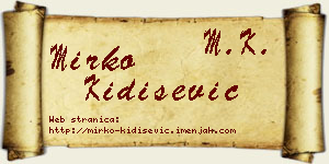 Mirko Kidišević vizit kartica